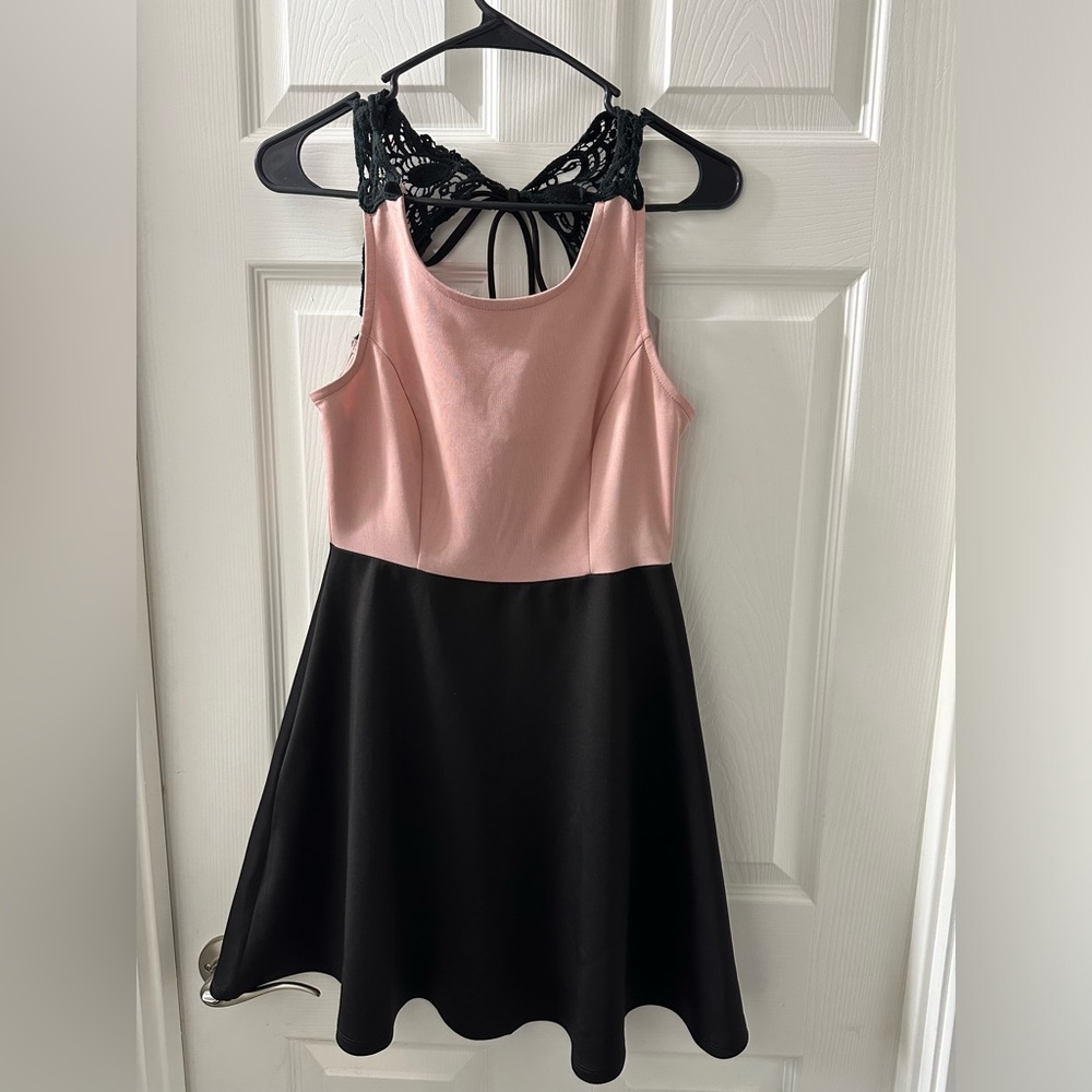 Y2K Style A-Line Pink and Black Dress Size Medium